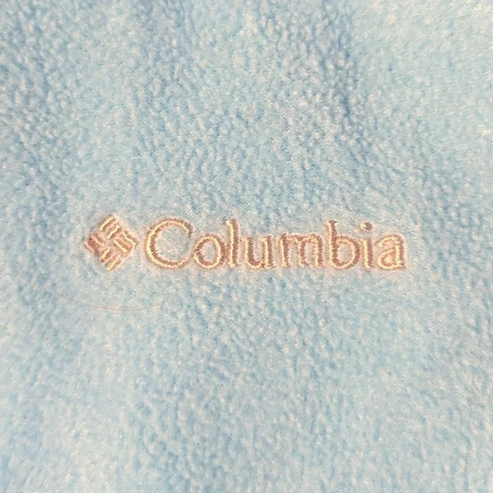 Columbia Womens Large Benton Springs Full Zip Fleece Jacket Light Blue Gorpcore